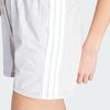 image:imageadidas Womens Essentials 3Stripes Cotton ShortsLight Grey Heather  White