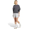 image:imageadidas Womens Essentials 3Stripes Cotton ShortsLight Grey HeatherMedium Grey Heather