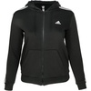 image:imageadidas Tall Essentials 3Stripes Fleece Full Zip HoodieBlackWhite