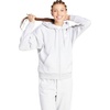 image:imageadidas Tall Essentials 3Stripes Fleece Full Zip HoodieLight Grey HeatherWhite
