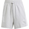 image:imageadidas Womens Essentials 3Stripes Cotton ShortsLight Grey Heather  White