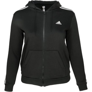 image:imageadidas Tall Essentials 3Stripes Fleece Full Zip HoodieBlackWhite