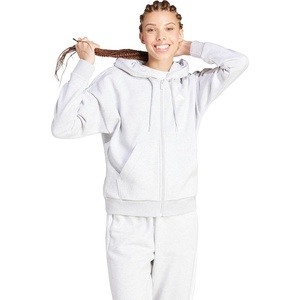 image:imageadidas Tall Essentials 3Stripes Fleece Full Zip HoodieLight Grey HeatherWhite