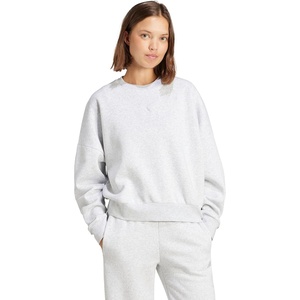 image:imageadidas Womens Essentials Small Logo FeelCozy SweatshirtLight Grey HeatherWhite