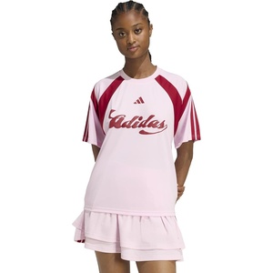 image:imageadidas Womens House of Tiro Graphic Jersey Clear PinkMaroon Large