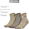 image:imageadidas Mens Cushioned X Socks 3 Pairs Multiple Heights Durable amp ComfortableBeige ToneBlanch CargoBlackQuarter3