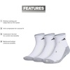 image:imageadidas Mens Cushioned X Socks 3 Pairs Multiple Heights Durable amp ComfortableWhiteGreyOrbit Indigo BlueQuarter3