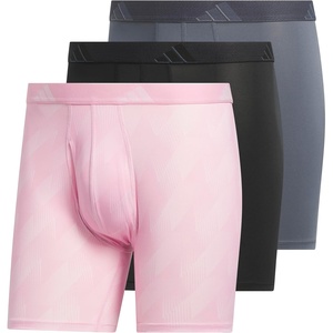 image:imageadidas Mens Microfiber Boxer Briefs 3pack performance Stretch Moisturewicking UnderwearAdi Summit Clear Pinktrue PinkBlackOnix Grey