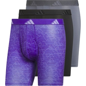 image:imageadidas Mens Microfiber Boxer Briefs 3pack performance Stretch Moisturewicking UnderwearPerformance Mirage Pure Purplesolar Purplelight PurpleBlackOnix Grey