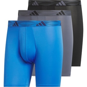 image:imageadidas Mens Microfiber Boxer Briefs 3pack performance Stretch Moisturewicking UnderwearRay BlueOnix GreyBlack