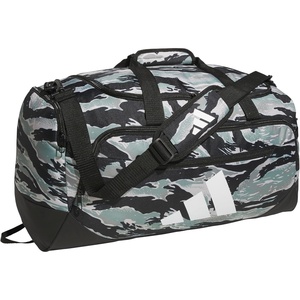 image:imageadidas Defender 5 Duffel Bag for Sports Gym and Travel BlackSilver Metallic OSFAEssential Camo Silver GreenBlackBlack