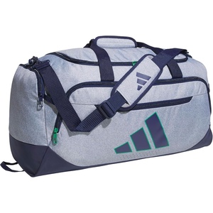 image:imageadidas Defender 5 Duffel Bag for Sports Gym and Travel BlackSilver Metallic OSFATwill GreyDark BlueSemi Court Green