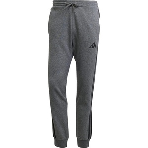 image:imageadidas Mens Essentials 3Stripes Fleece PantsDark Grey HeatherBlack
