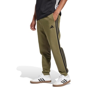 image:imageadidas Mens Essentials 3Stripes Fleece PantsOlive StrataBlack