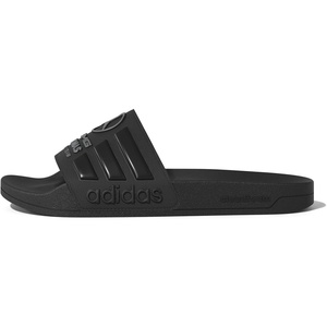 image:imageadidas Unisex Adult Adilette Shower SlideBlackBlackSilver Metallic