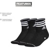 image:imageadidas Cushioned Sport High Quarter Socks 3Pairs Durable amp ComfortableBlackWhite3stripe3