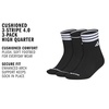 image:imageadidas Cushioned Sport High Quarter Socks 3Pairs Durable amp ComfortableBlackWhite3stripe4