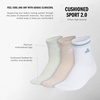 image:imageadidas Cushioned Sport High Quarter Socks 3Pairs Durable amp ComfortableLinen GreenWonder BeigeWhite2