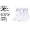 image:imageadidas Cushioned Sport High Quarter Socks 3Pairs Durable amp ComfortableWhite3stripe4