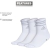 image:imageadidas Cushioned Sport High Quarter Socks 3Pairs Durable amp ComfortableWhiteClear Onix Grey3stripe3
