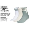 image:imageadidas Cushioned Sport High Quarter Socks 3Pairs Durable amp ComfortableWonder Sage GreenWonder WhiteWhite3stripe4