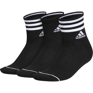 image:imageadidas Cushioned Sport High Quarter Socks 3Pairs Durable amp ComfortableBlackWhite3stripe3