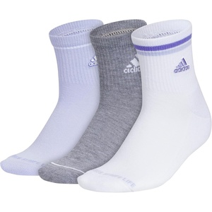 image:imageadidas Cushioned Sport High Quarter Socks 3Pairs Durable amp ComfortableViolet Tone PurpleMedium Grey HeatherWhite2