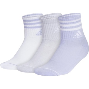image:imageadidas Cushioned Sport High Quarter Socks 3Pairs Durable amp ComfortableWhiteClear Onix GreyViolet Tone Purple3stripe3