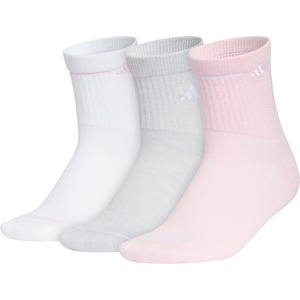 image:imageadidas Cushioned Sport High Quarter Socks 3Pairs Durable amp ComfortableWhiteClear PinkGrey3