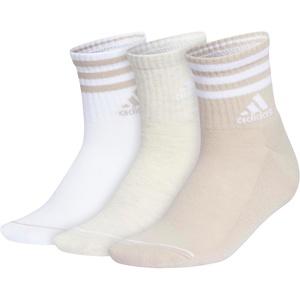 image:imageadidas Cushioned Sport High Quarter Socks 3Pairs Durable amp ComfortableWonder BeigeWhiteAlumina Heather3stripe3