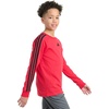 image:imageadidas Boys Long Sleeve Small Embroidered Logo 3Stripe TeePure Ruby