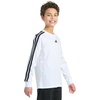 image:imageadidas Boys Long Sleeve Small Embroidered Logo 3Stripe TeeWhite