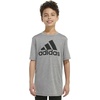 image:imageadidas Boys Short Sleeve Aeroready Performance Logo Tee TShirtCharcoal Grey Heather
