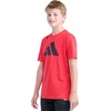 image:imageadidas Boys Short Sleeve Logo TShirt  Soft Cotton Blend Jersey Regular Fit Ribbed CrewneckB Red