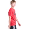 image:imageadidas Boys Short Sleeve Logo TShirt  Soft Cotton Blend Jersey Regular Fit Ribbed CrewneckB Red