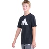 image:imageadidas Boys Short Sleeve Logo TShirt  Soft Cotton Blend Jersey Regular Fit Ribbed CrewneckBlack