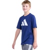 image:imageadidas Boys Short Sleeve Logo TShirt  Soft Cotton Blend Jersey Regular Fit Ribbed CrewneckDk Blue