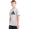 image:imageadidas Boys Short Sleeve Logo TShirt  Soft Cotton Blend Jersey Regular Fit Ribbed CrewneckNatural