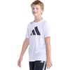 image:imageadidas Boys Short Sleeve Logo TShirt  Soft Cotton Blend Jersey Regular Fit Ribbed CrewneckWhite
