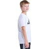 image:imageadidas Boys Short Sleeve Logo TShirt  Soft Cotton Blend Jersey Regular Fit Ribbed CrewneckWhite
