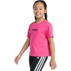 image:imageadidas Girls Short Sleeve Embroidered Logo TShirtShock Pink