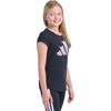image:imageadidas Girls Short Sleeve Logo Graphic TShirt  Soft Cotton or Cotton Blend Jersey Tee Ribbed CrewneckBlack