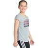 image:imageadidas Girls Short Sleeve Logo Graphic TShirt  Soft Cotton or Cotton Blend Jersey Tee Ribbed CrewneckGrey Heather