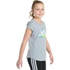 image:imageadidas Girls Short Sleeve Logo Graphic TShirt  Soft Cotton or Cotton Blend Jersey Tee Ribbed CrewneckGrey With Multicolor