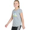 image:imageadidas Girls Short Sleeve Logo Graphic TShirt  Soft Cotton or Cotton Blend Jersey Tee Ribbed CrewneckGrey With Multicolor