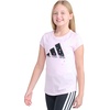 image:imageadidas Girls Short Sleeve Logo Graphic TShirt  Soft Cotton or Cotton Blend Jersey Tee Ribbed CrewneckMedium Pink
