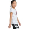 image:imageadidas Girls Short Sleeve Logo Graphic TShirt  Soft Cotton or Cotton Blend Jersey Tee Ribbed CrewneckWhite Multi