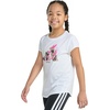 image:imageadidas Girls Short Sleeve Logo Graphic TShirt  Soft Cotton or Cotton Blend Jersey Tee Ribbed CrewneckWhite Multi