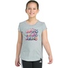 image:imageadidas Girls Short Sleeve Logo Graphic TShirt  Soft Cotton or Cotton Blend Jersey Tee Ribbed CrewneckGrey Heather