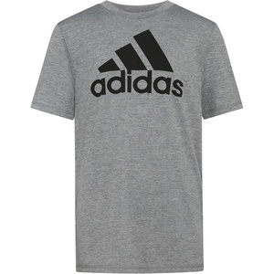 image:imageadidas Boys Short Sleeve Aeroready Performance Logo Tee TShirtCharcoal Grey Heather